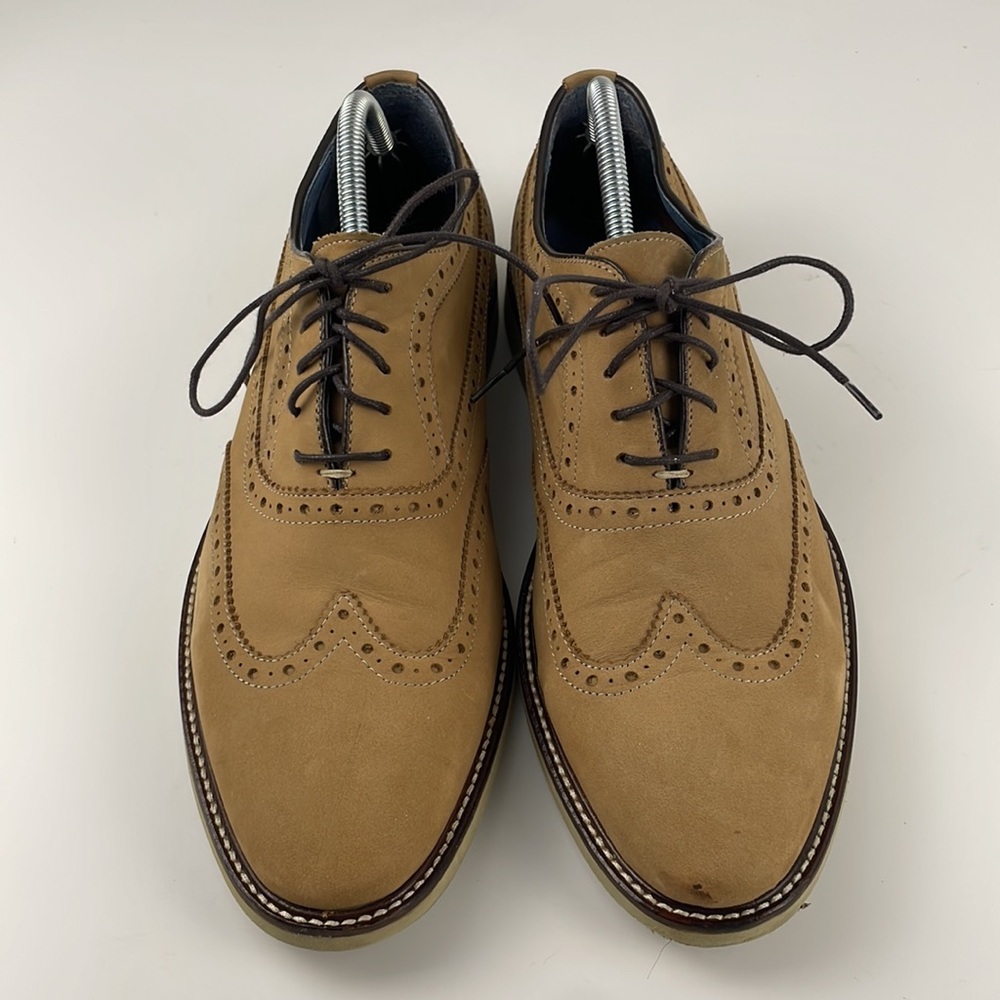 Gordon Rush | Leather Tan Lace Up Wingtip Oxford Academia Formal Shoes 10.5 - Picture 2 of 10